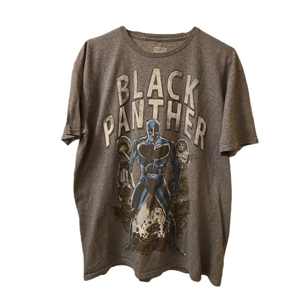 Marvel mens X large black panther dark gray short sleeve shirt